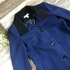 Coldwater Creek • Blue and black Pea coat
